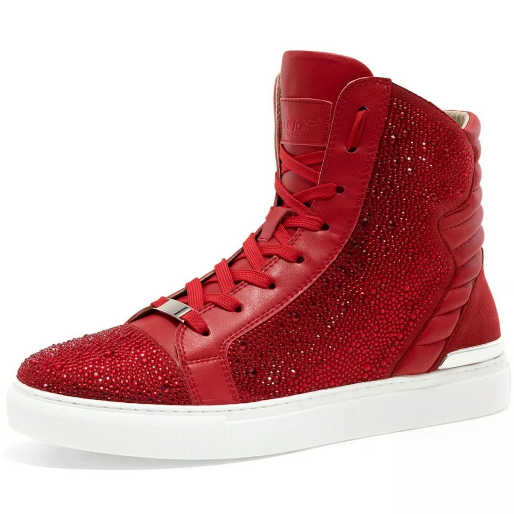 Men's Jump by J75 Red Jeweled Sparta Hi Fashion Sneakers NWT